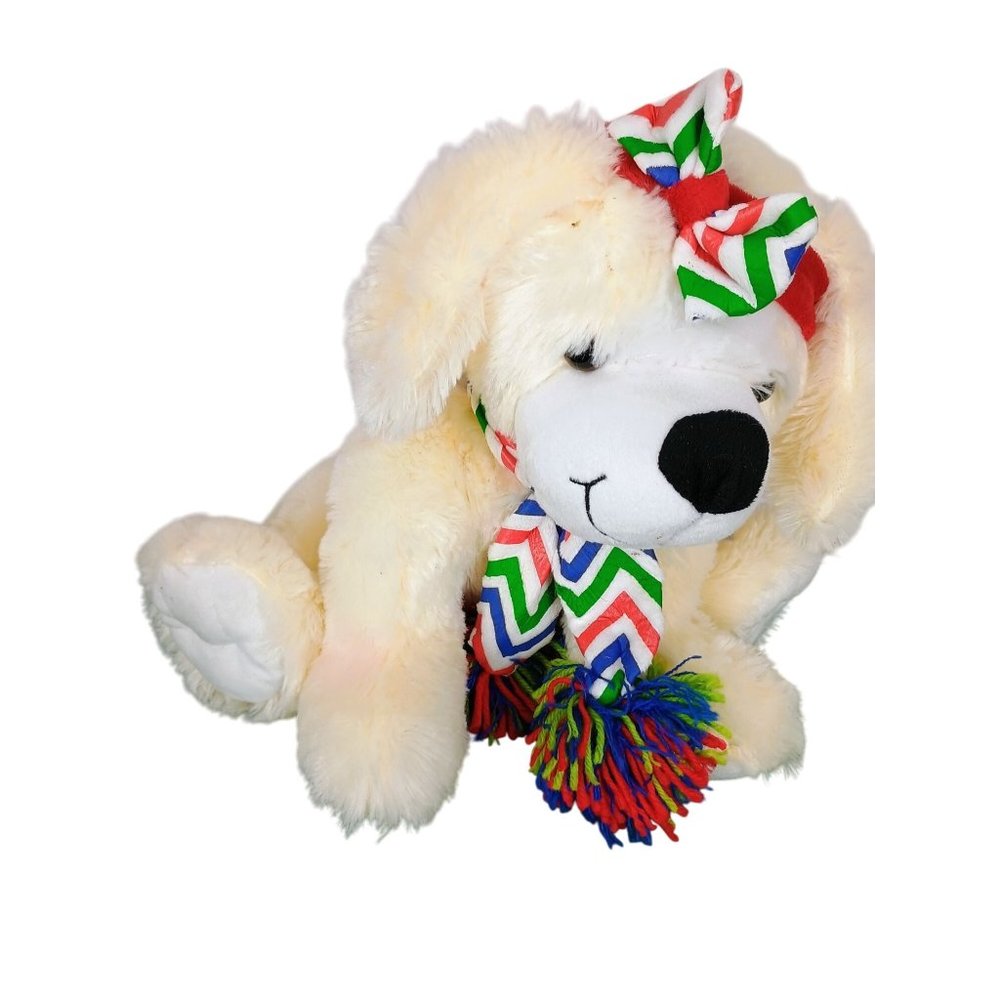 Dan Dee Winter Hat & Scarf Puppy Dog 13" SOFT Plush Stuffed Animal Toy